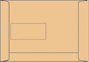 DIN C5 Versandtaschen, natron/braun, mit Fenster, SK, 90g/qm